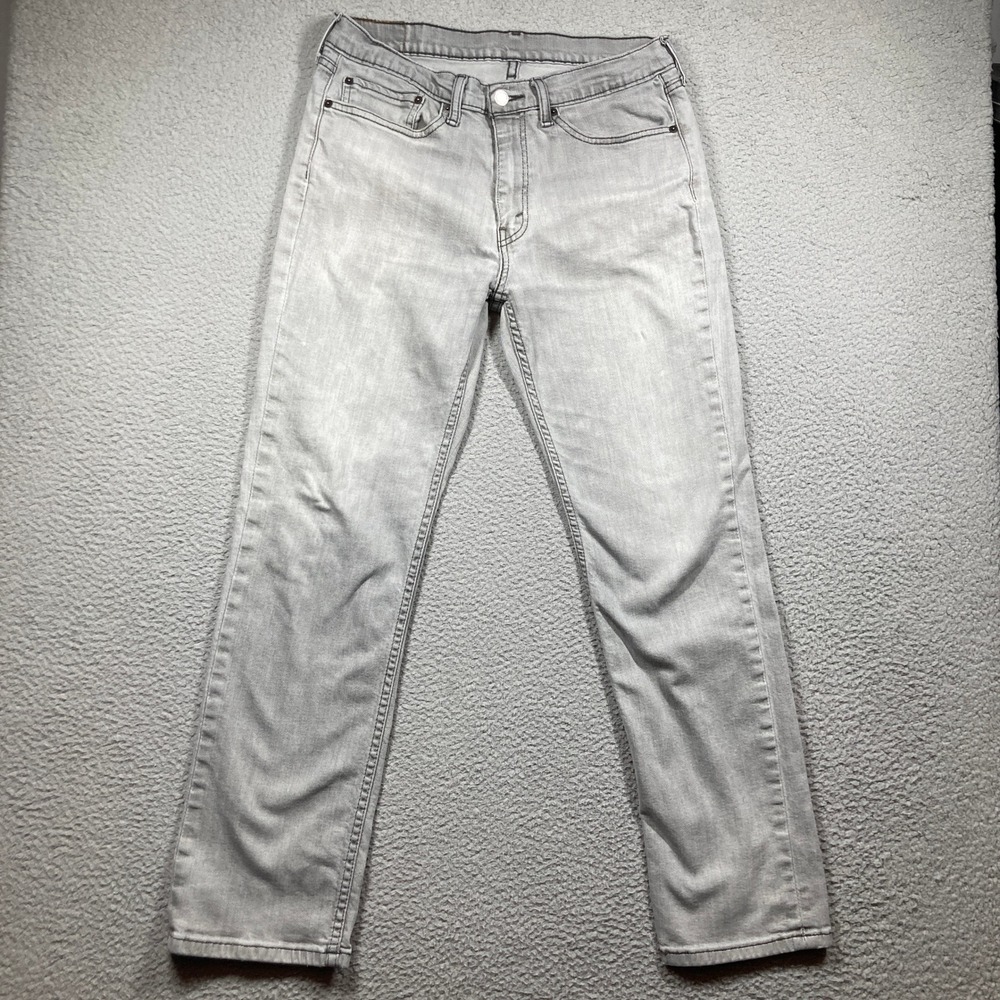 Levi's 511 Slim Fit Jeans Mens 34x32 (31x30) Light Gray Stretch Denim Distressed